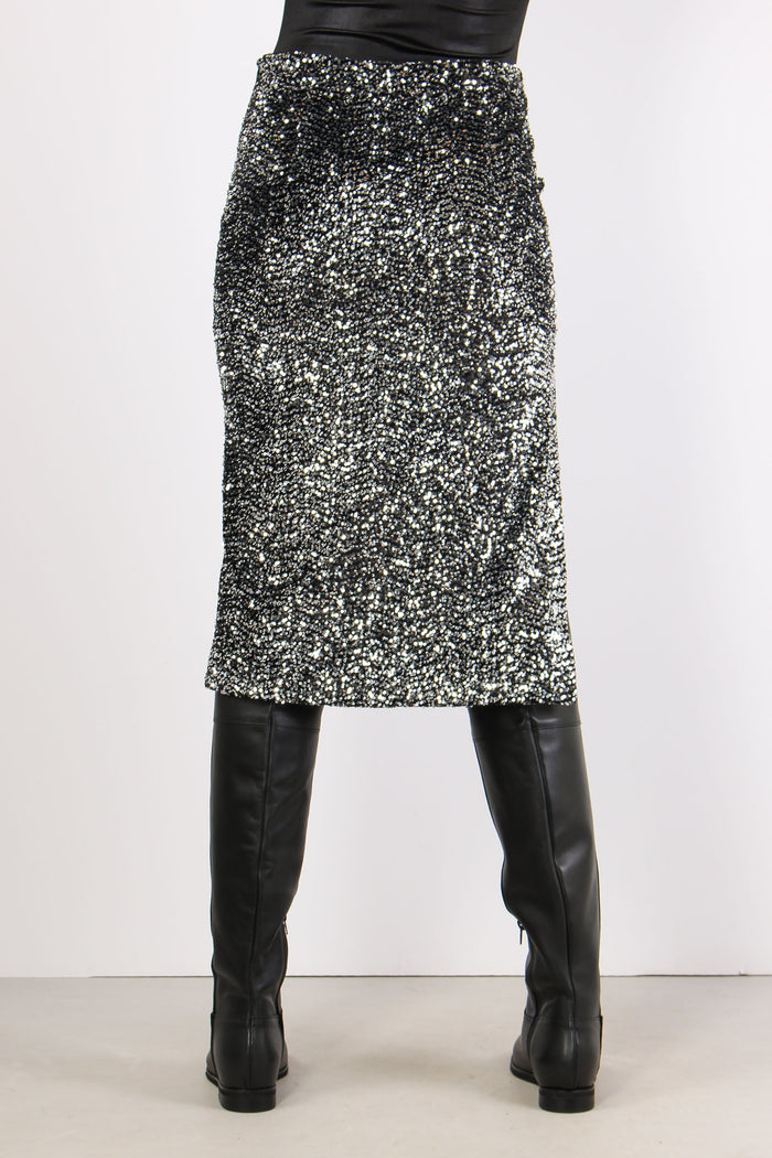 Longuette Paillettes Spacco Nero/argento-6