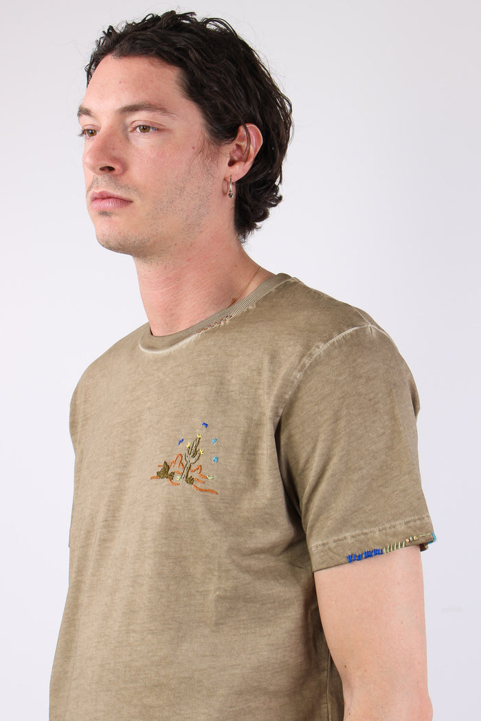T-shirt Ricamo Cactus Brown-7