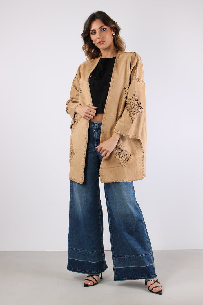 Kimono Eco Suede Ricami Suede-3