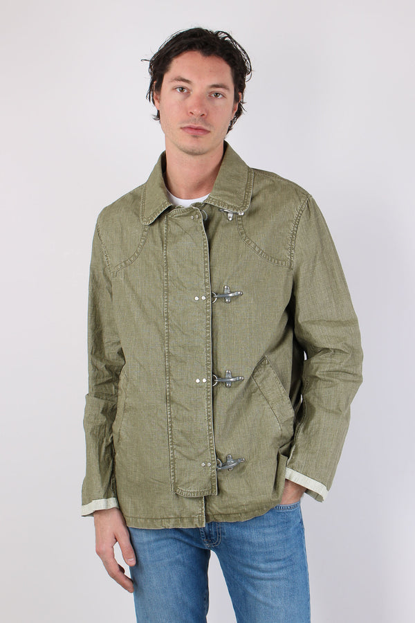 Giubbotto 4 Ganci Lino Spalmato Militare