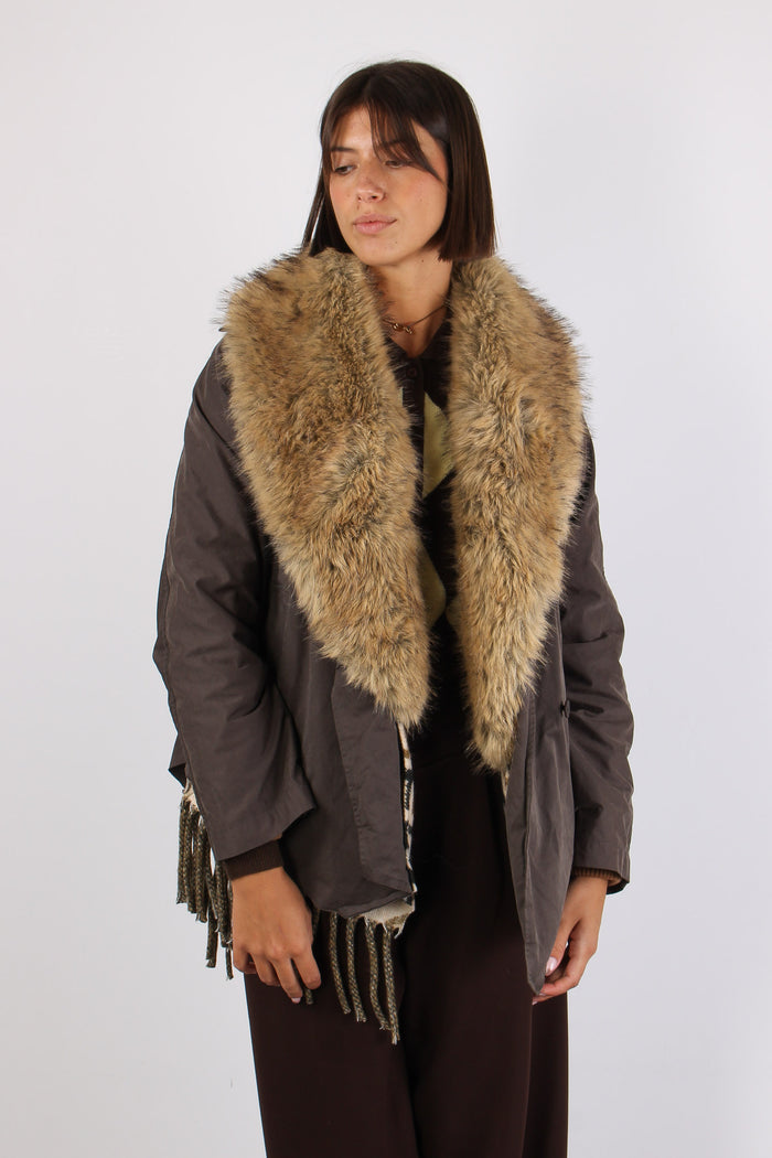 Parka Corto Pelo Frange Moro-3