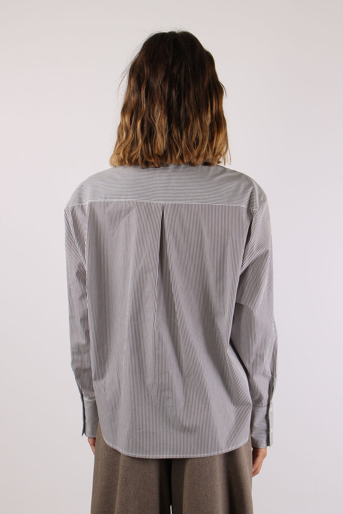 Camicia Riga Applicazione Coll Bianco/moro-5