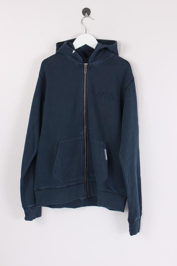 Felpa Cappuccio Zip Vintage Navy Blue