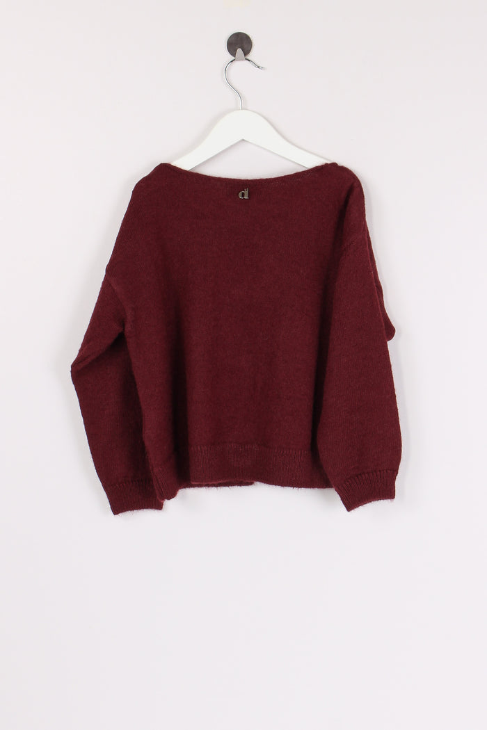 Cardigan Chiusura Fiocco Wine Berry-2