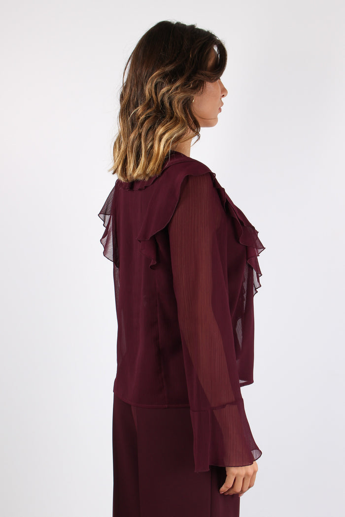 Camicia Rouge Crepe Bordeaux-7