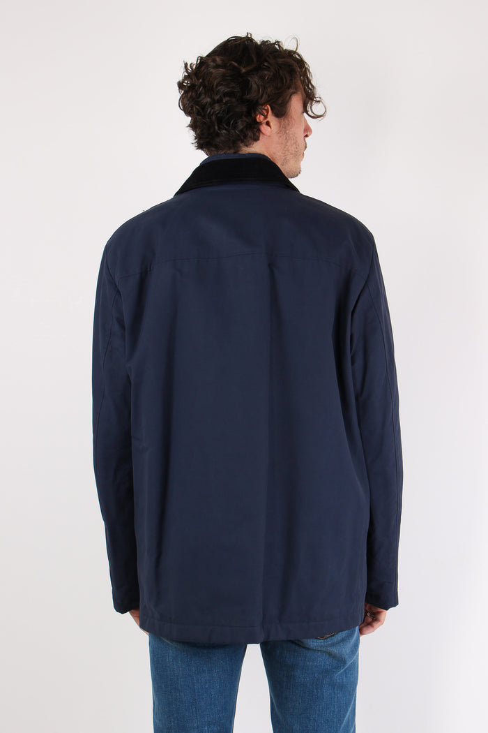 Cappotto Morning Corto Canvas Blu-3