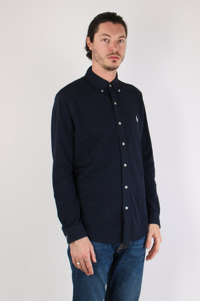 Camicia Twill Cotone Leggero Aviator Navy-6