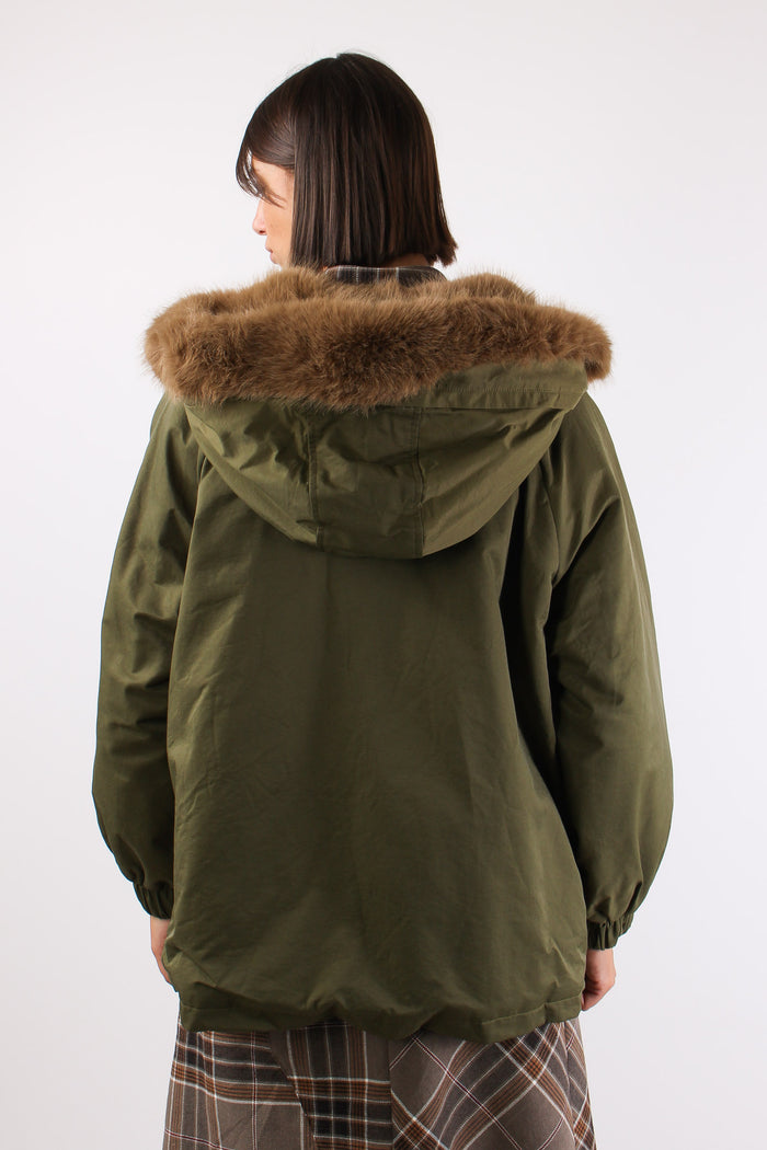 Parka Over Bottoni Laterale Militare-4