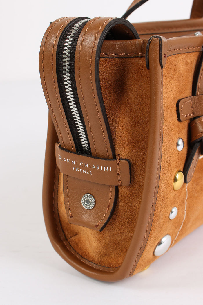 Mini Shopping Inserto Borchie Caramello-8