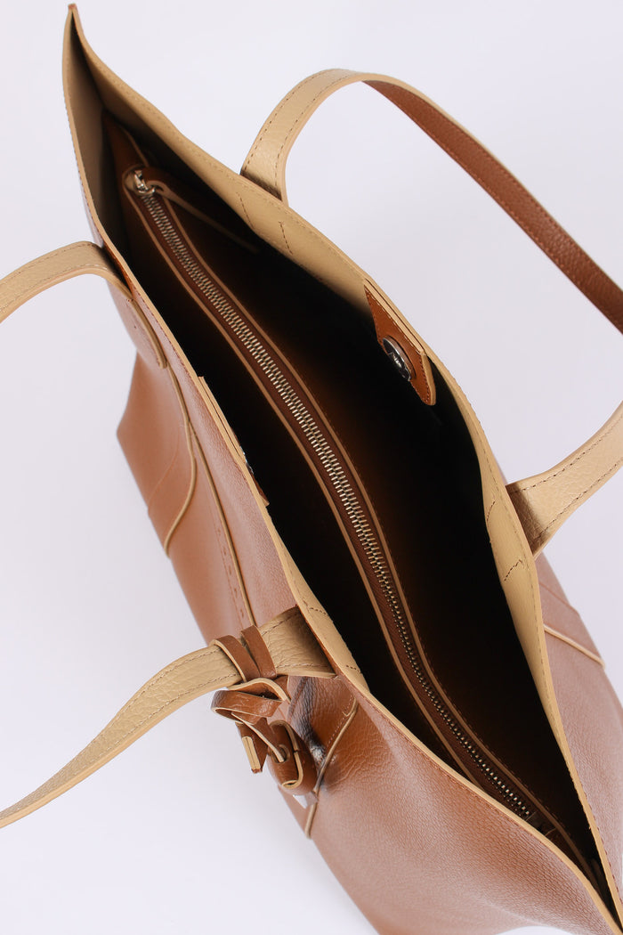 Shopping Script Media Pelle Marrone-5