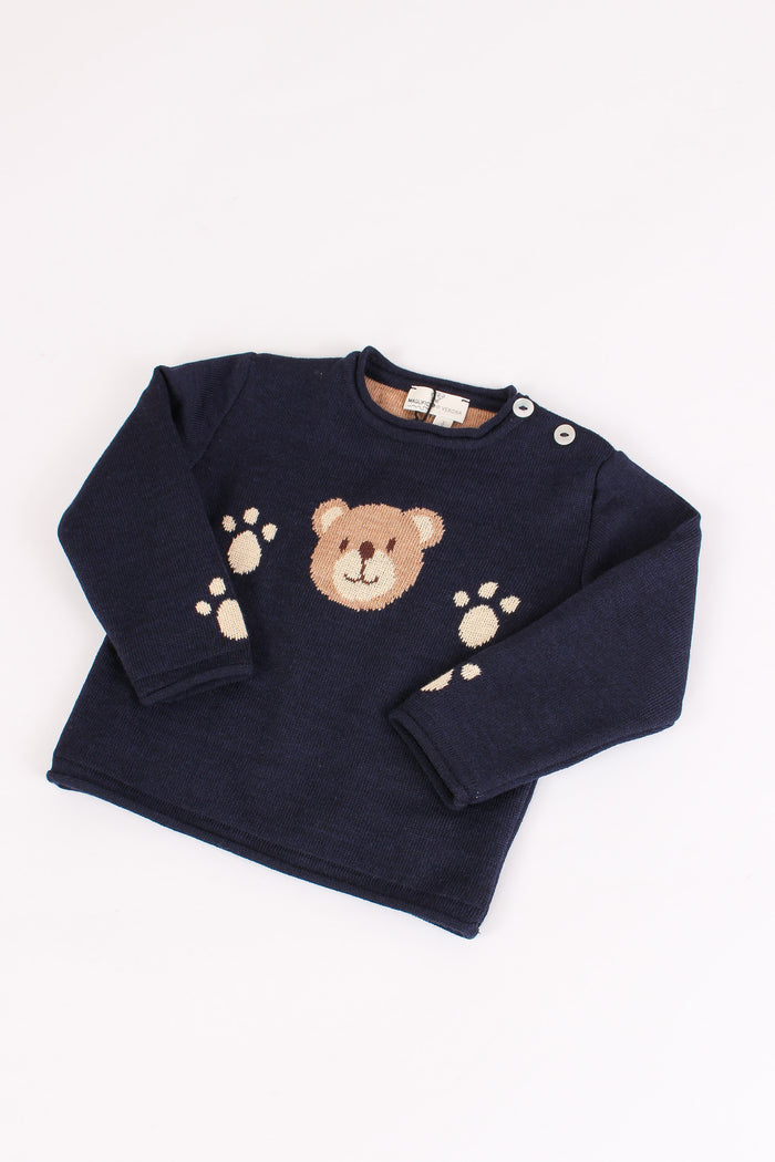 Pullover Inserto Orso Blu Notte-3
