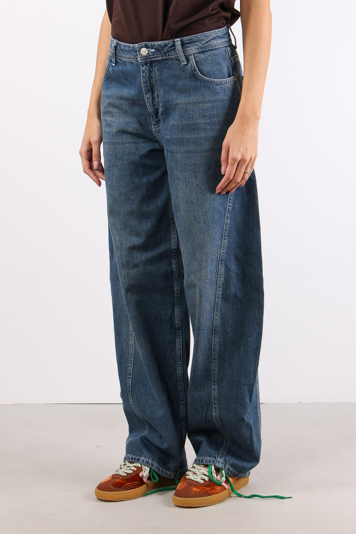 Denim Barrel Wide Leg Denim Scuro-3