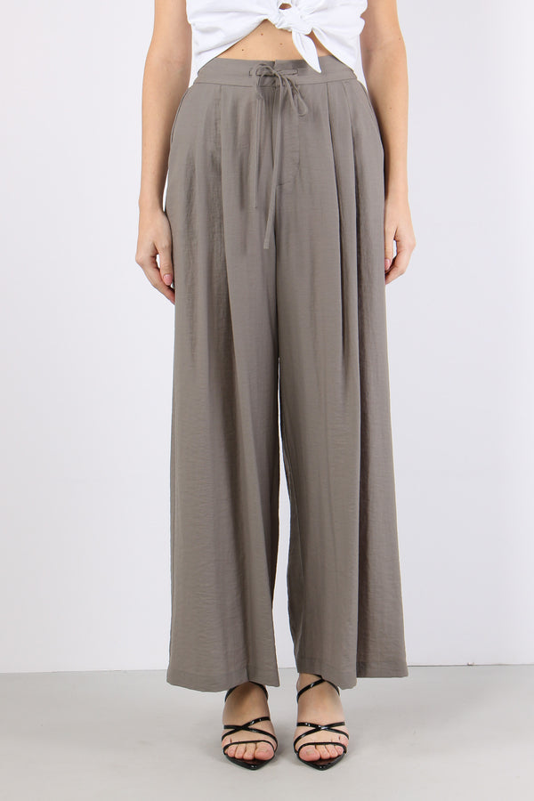 Pantalone Palazzo Elastico Grigio-2