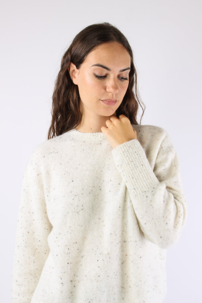 Mllalcali Maglione Bottonato Bianco-7