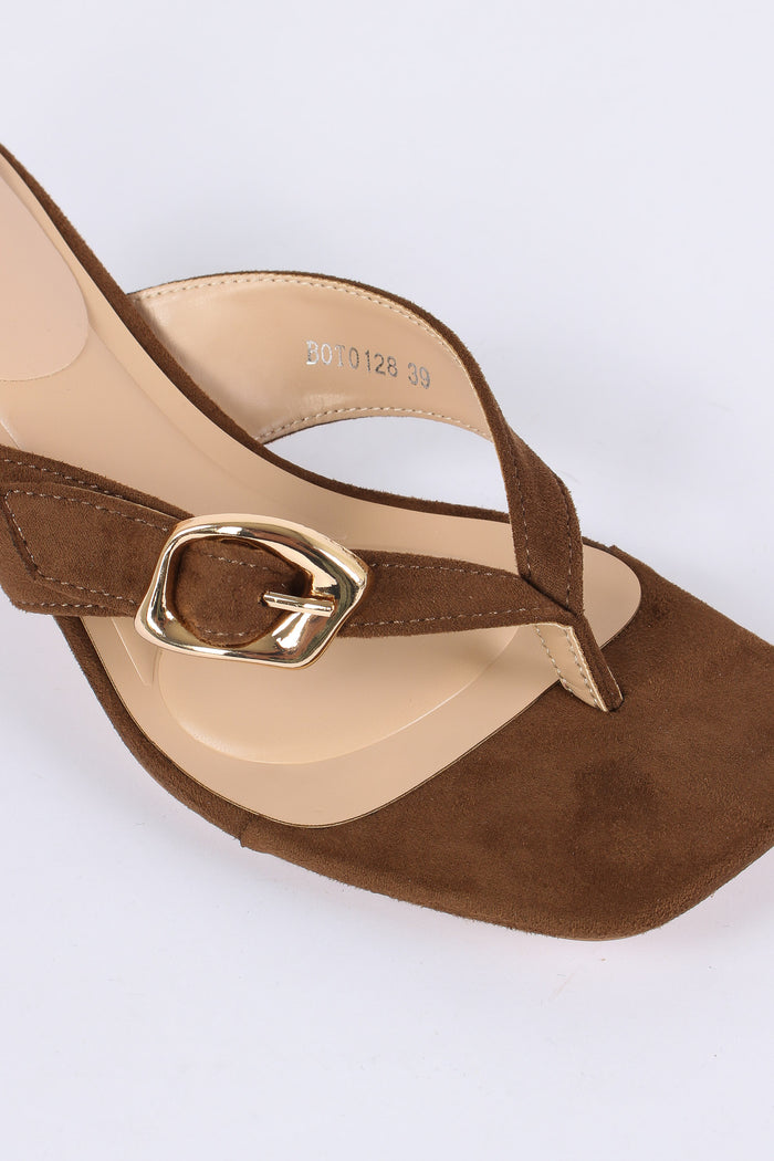 Tacco Infradito Con Fibbia Brown-7