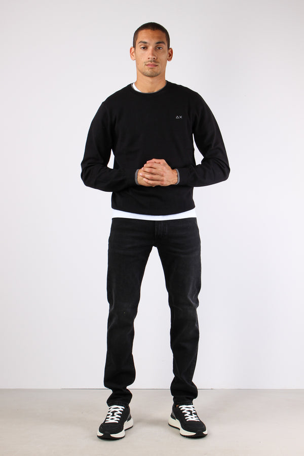 Maglia Misto Lana Profilo Coll Nero-2