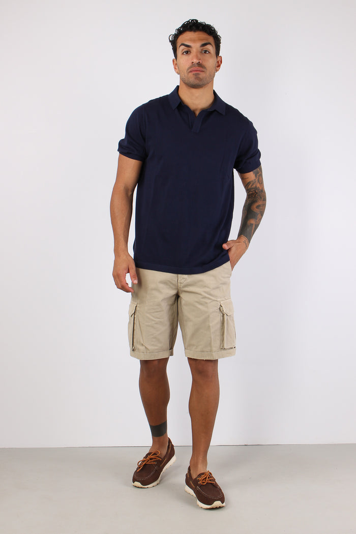 Polo Cotone Crepe Blu