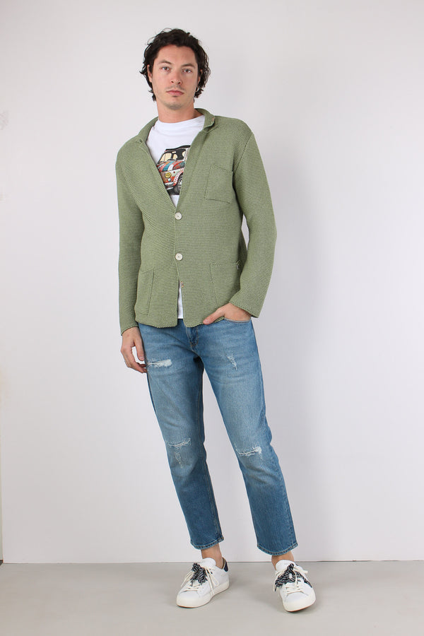 Giacca In Maglia Salvia-2
