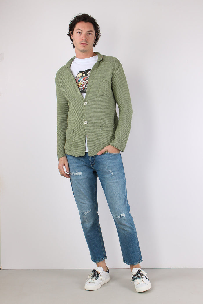 Giacca In Maglia Salvia-2