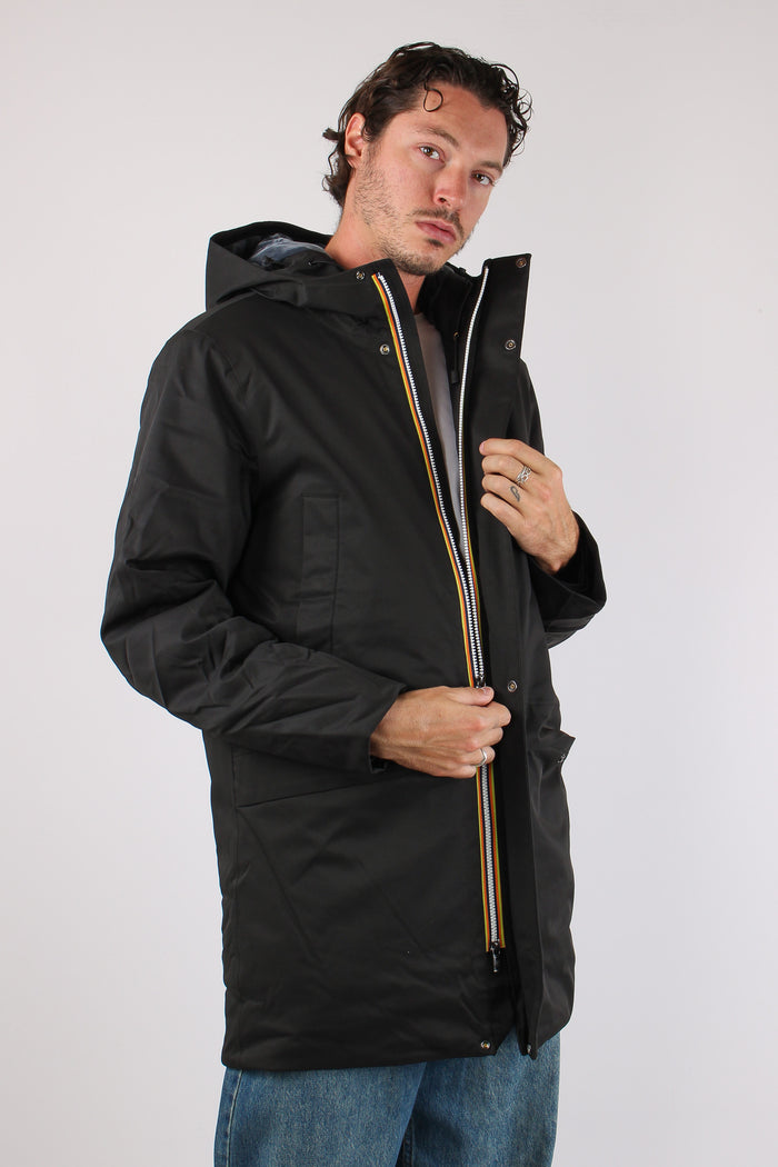 Giubbotto Lungo Inserto Marmotta Black/ P-blue-7