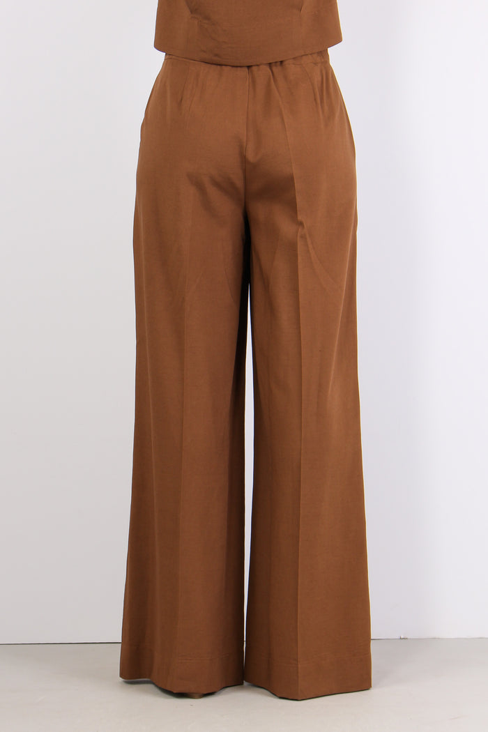 Pantalone Palazzo Gamba Dritta Tabacco-4