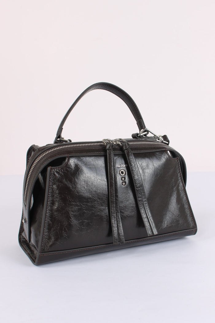 Trapezio Effetto Crinkle Dark Brown-6