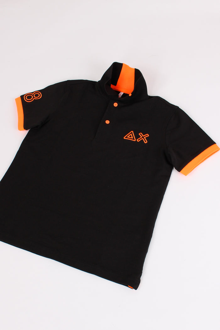 Polo Piquet Profilo Fluo Nero-4