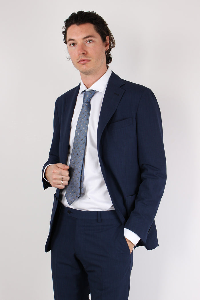 Abito Poliviscosa Effetto Spin Blu Navy-4