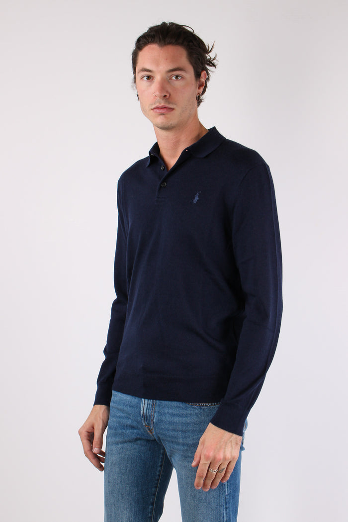 Polo Lana Merinos Hunter Navy-5