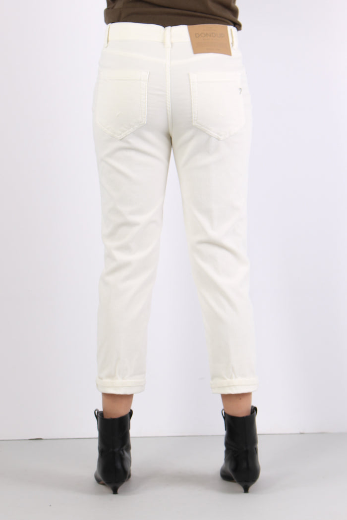 Koons Pantalone Velluto Mille Panna-5