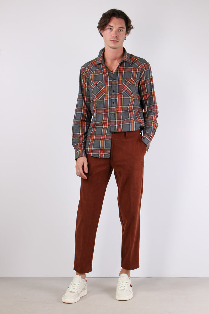 Robot Pantalone Velluto Righe Bruciato