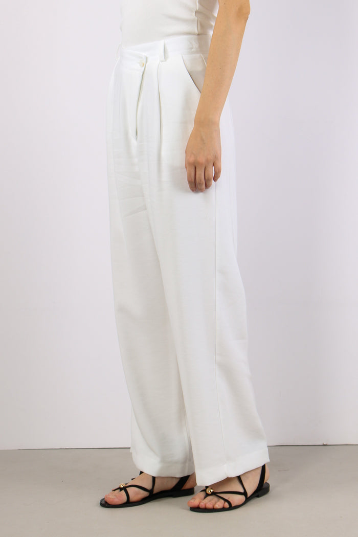 Pantalone Abbottonatura Asimme Bianco-3