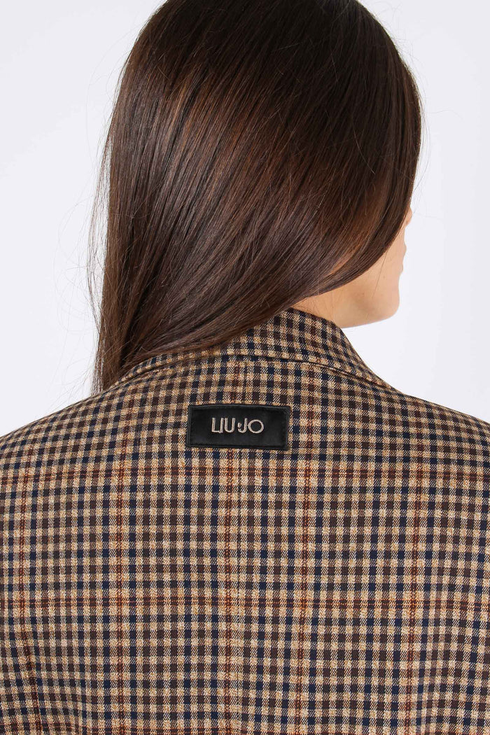 Giacca Dritta Micro Quadro Cioc/beige/blu-10