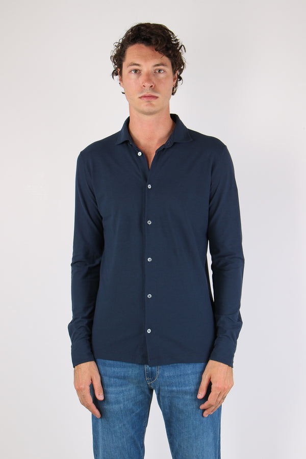 Polo Camicia Ice Cotton Blu-2