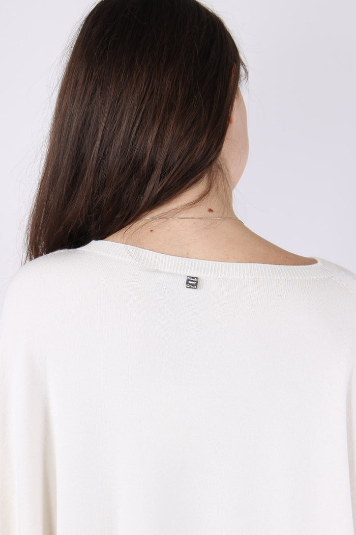 Maglia Girocollo Viscosa Off White-10