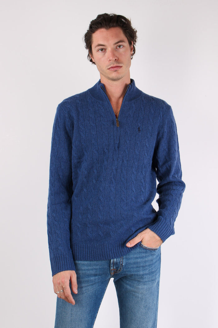 Felpa Mezza Zip Tecnica Rustic Navy