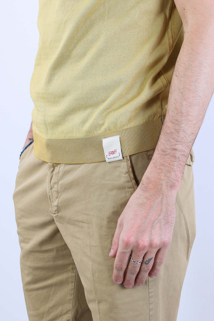 Maglia M/m Filo Reversibile Mostarda/argento-10