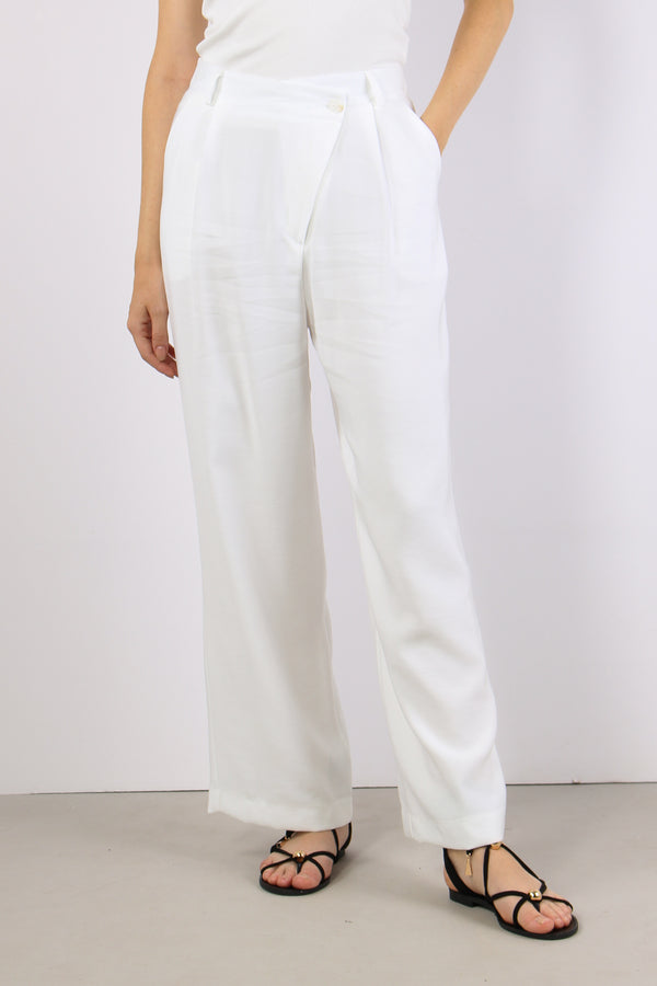 Pantalone Abbottonatura Asimme Bianco-2