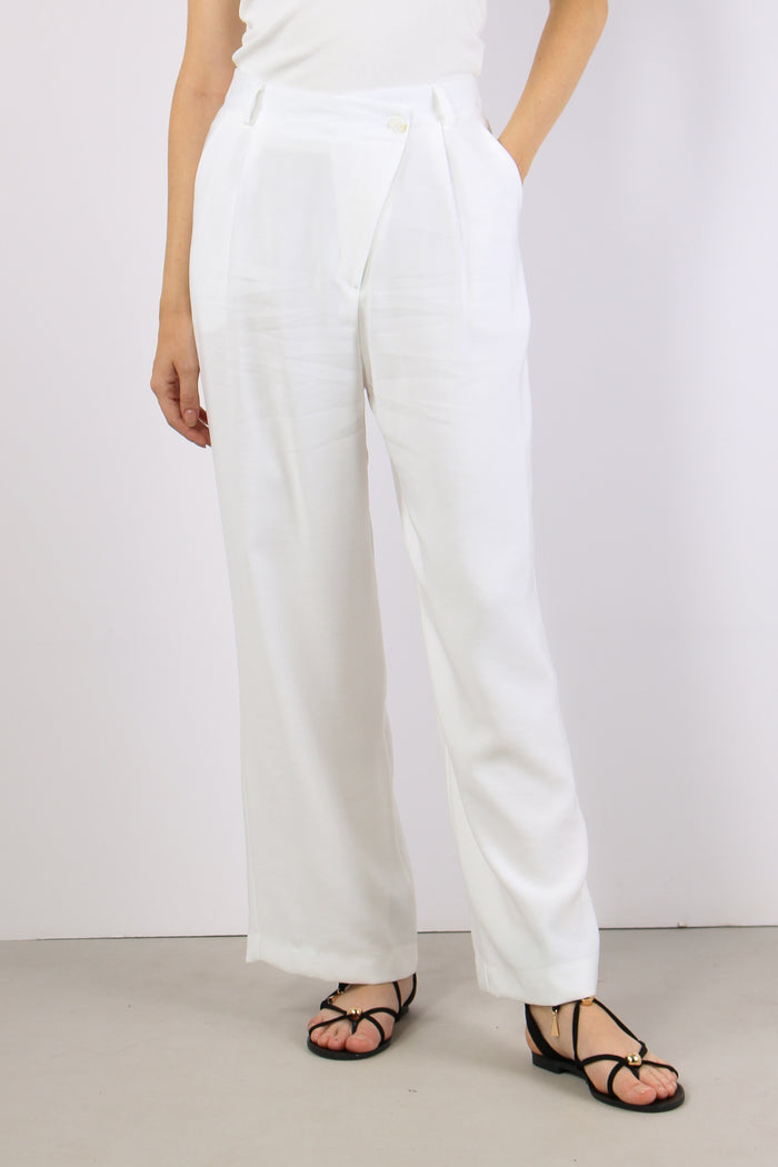 Pantalone Abbottonatura Asimme Bianco-2