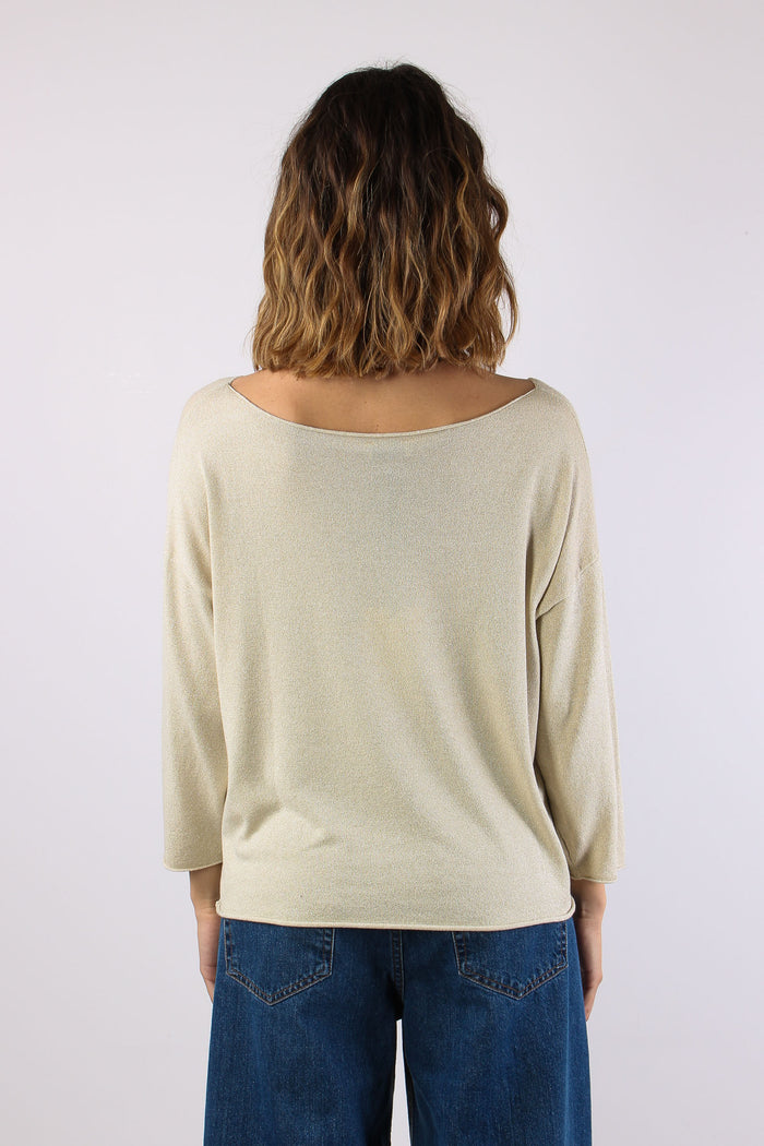 Maglia Scavo Barca Lurex Naturale-4