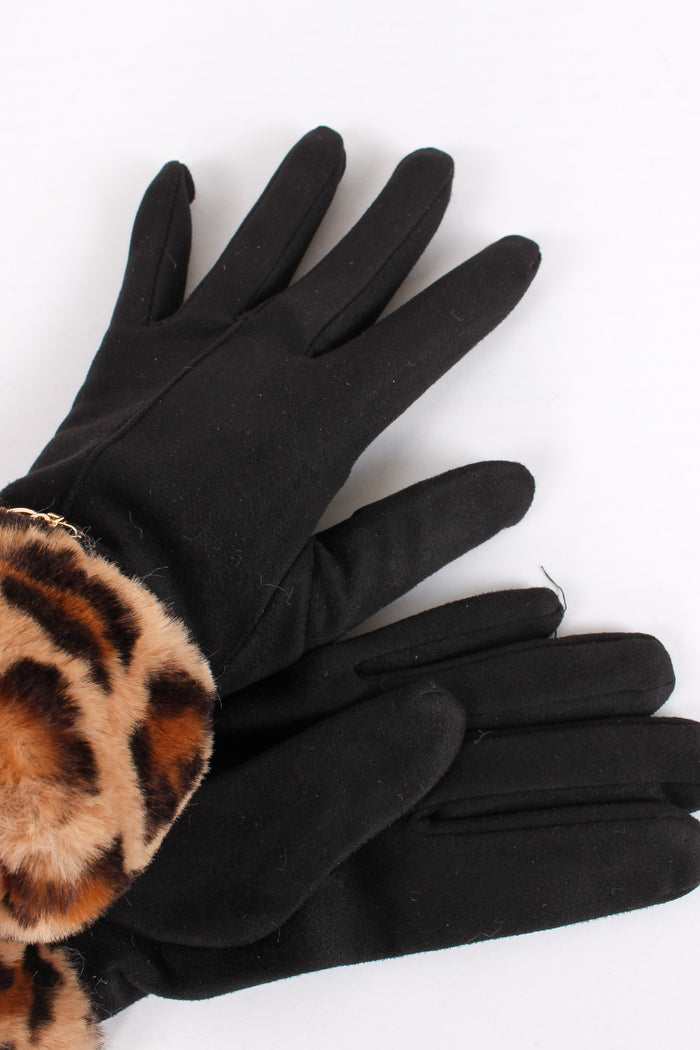 Guanti Effetto Scamosciato Animalier-3