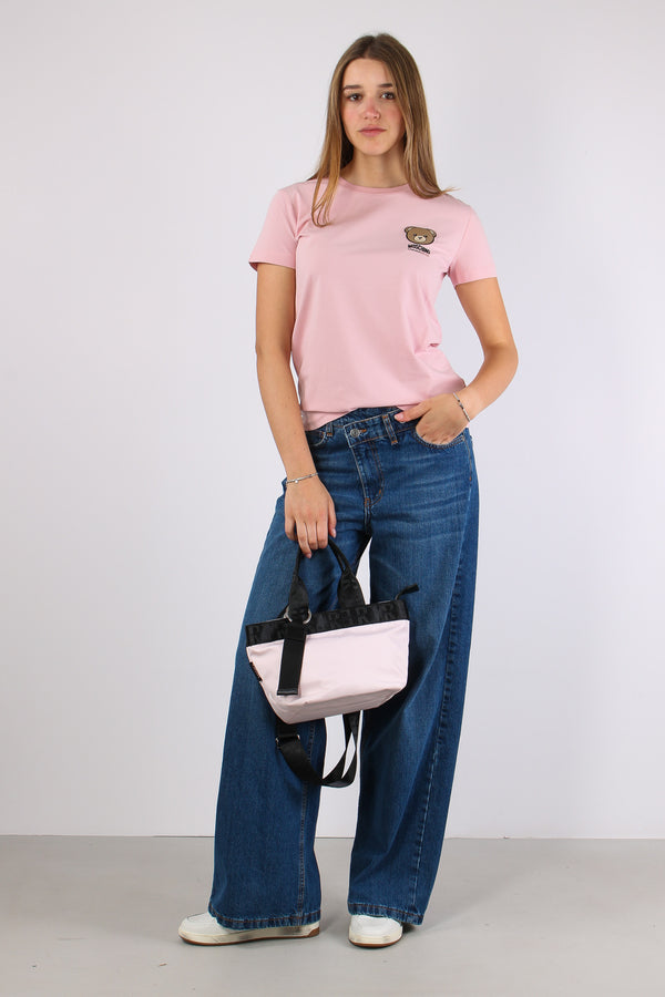 T-shirt Logo Laterale Rosa-2