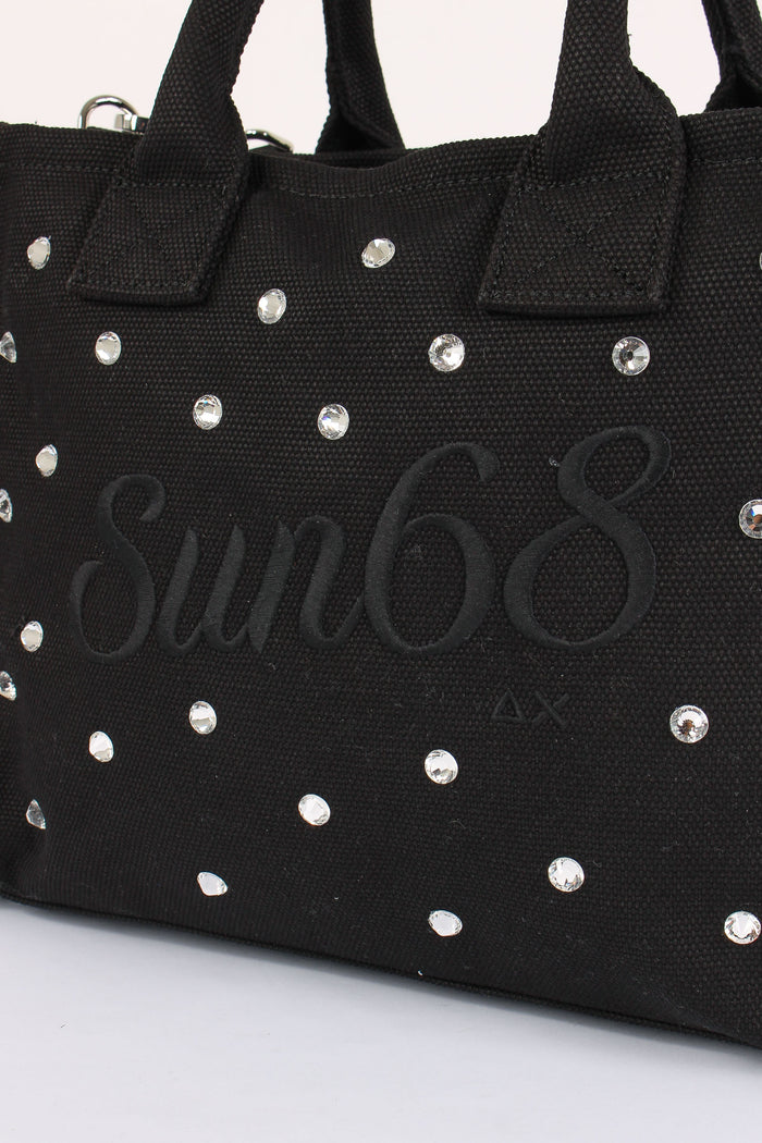 Shopping Media Canvas Strass Nero-4