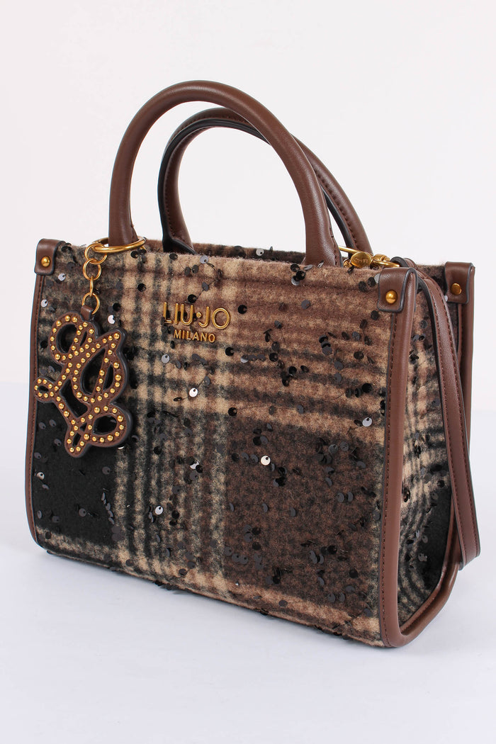 Mini Shopping Check Inserto Paillettes Moro-4