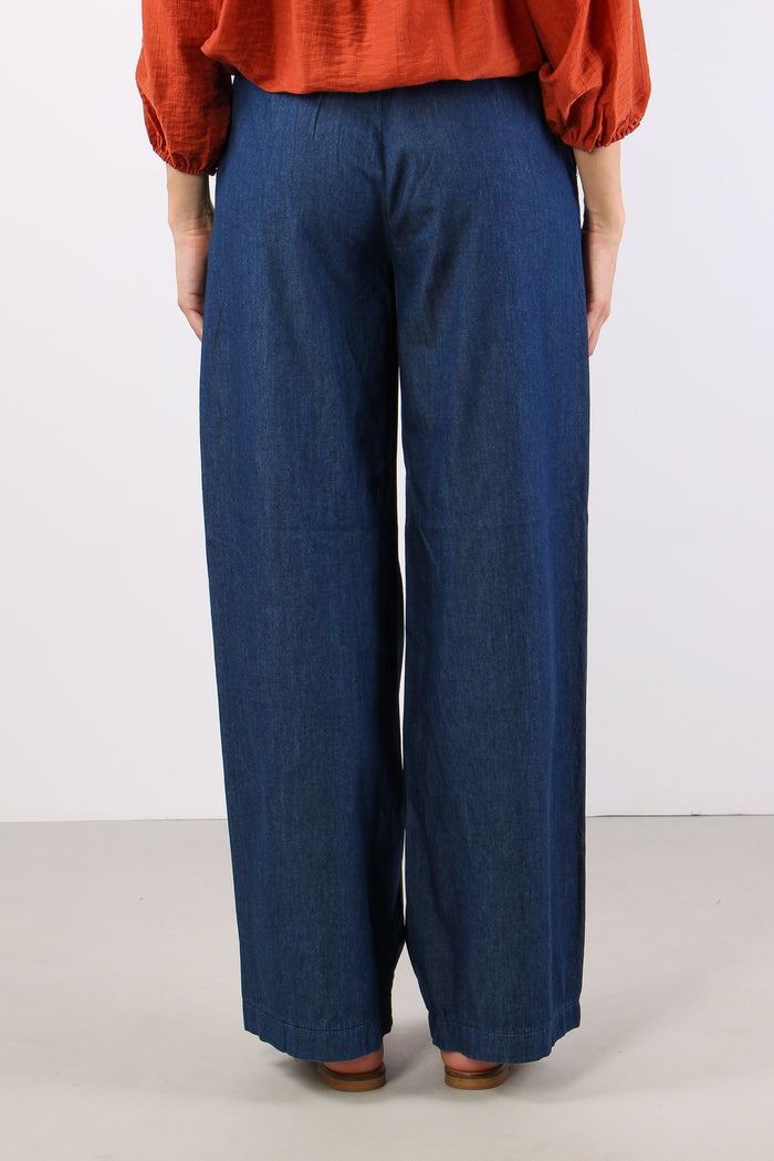 Pantalone Chambray Gamba Dritt Denim-4