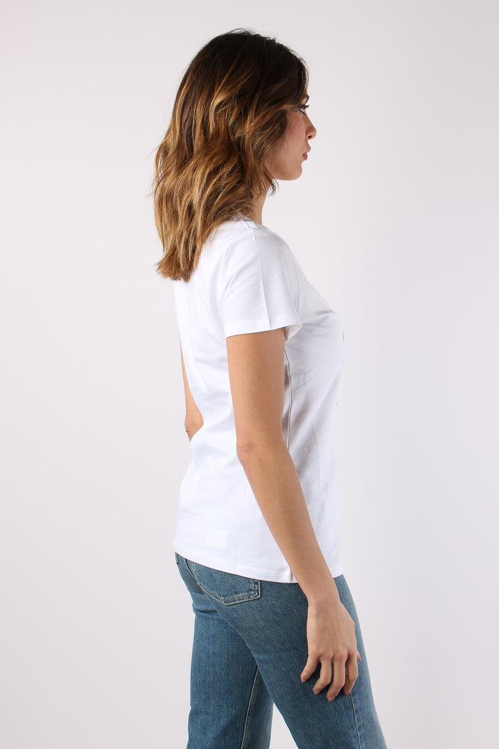 T-shirt Slim Fantasia Fiori Bianco/foulard-7