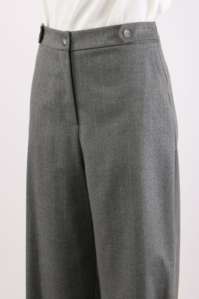 Pantalone Gessato Lurex Grigio-7