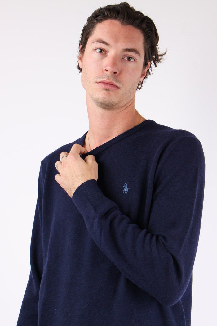 Maglia Girocollo Lambswool Pool Blue-6