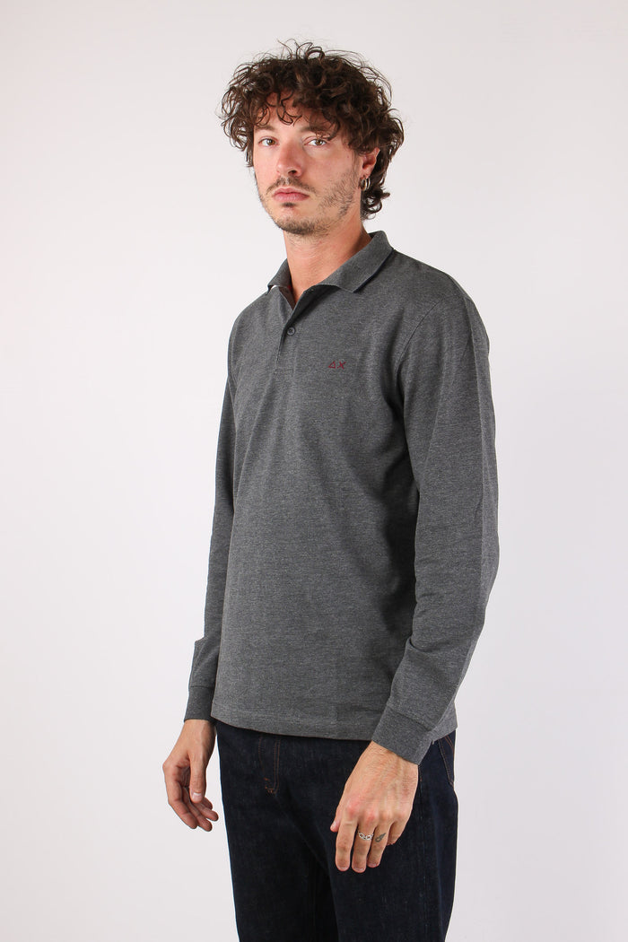 Polo M/l Profilo Contrasto Grigio-3