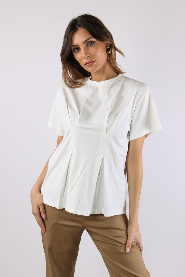 T-shirt Clessidra Riprese Panna-2